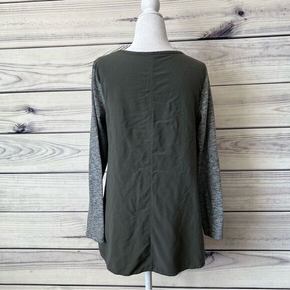 Eddie Bauer Heather Green V Neck Long Sleeve Top - Picture 6 of 8